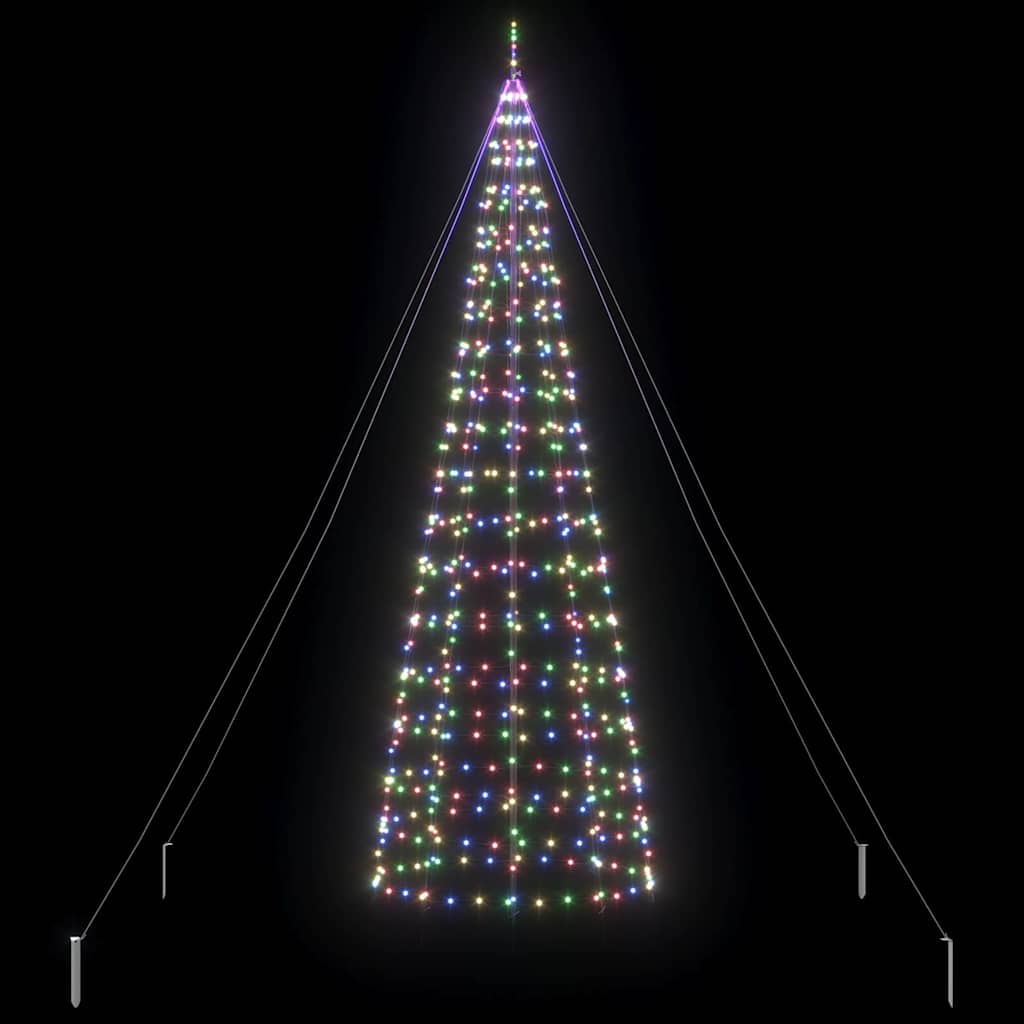 Albero di Natale LED con picchetti per il terreno Multicolore
