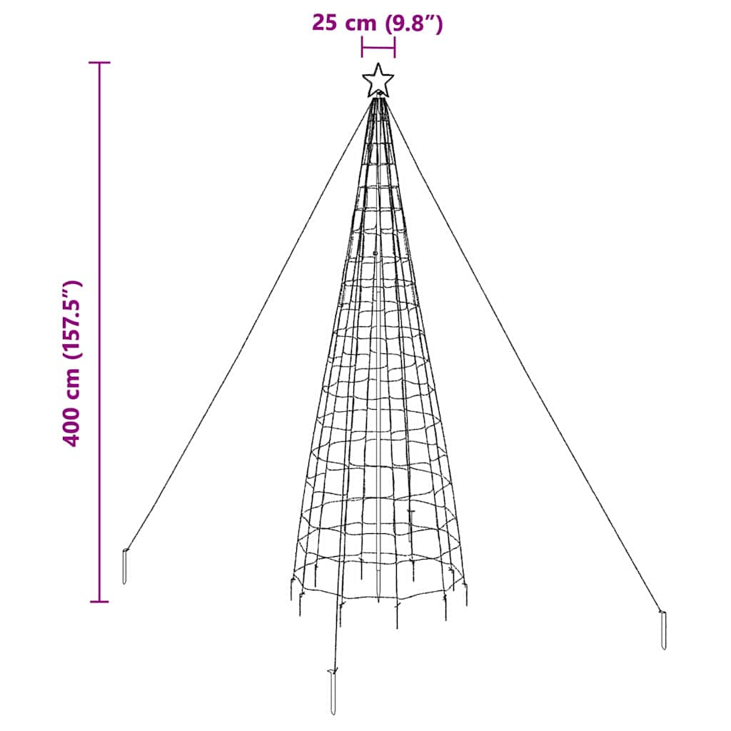 Albero di Natale LED con picchetti per il terreno Multicolore