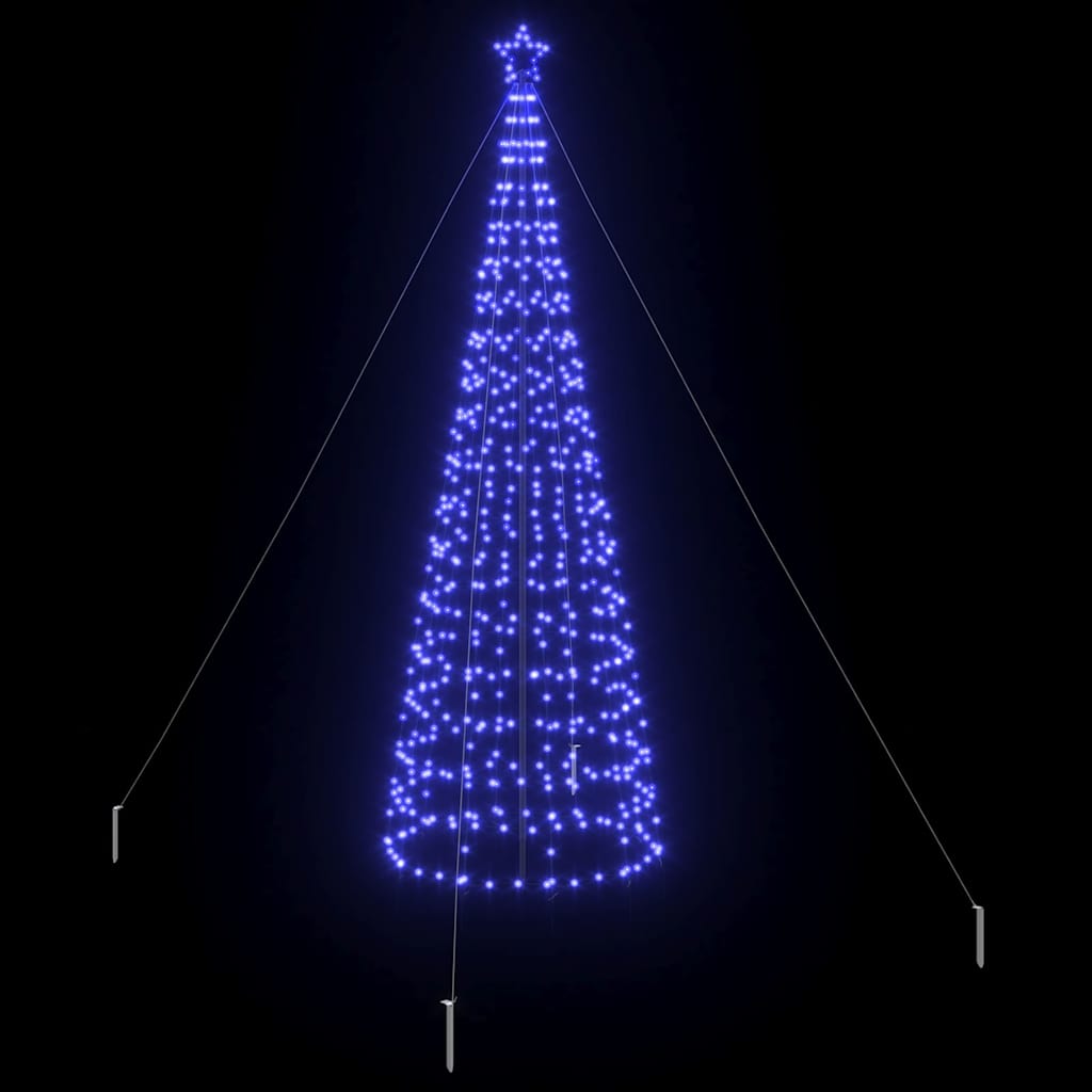 Albero di Natale LED con picchetti per il terreno Blu 400 cm