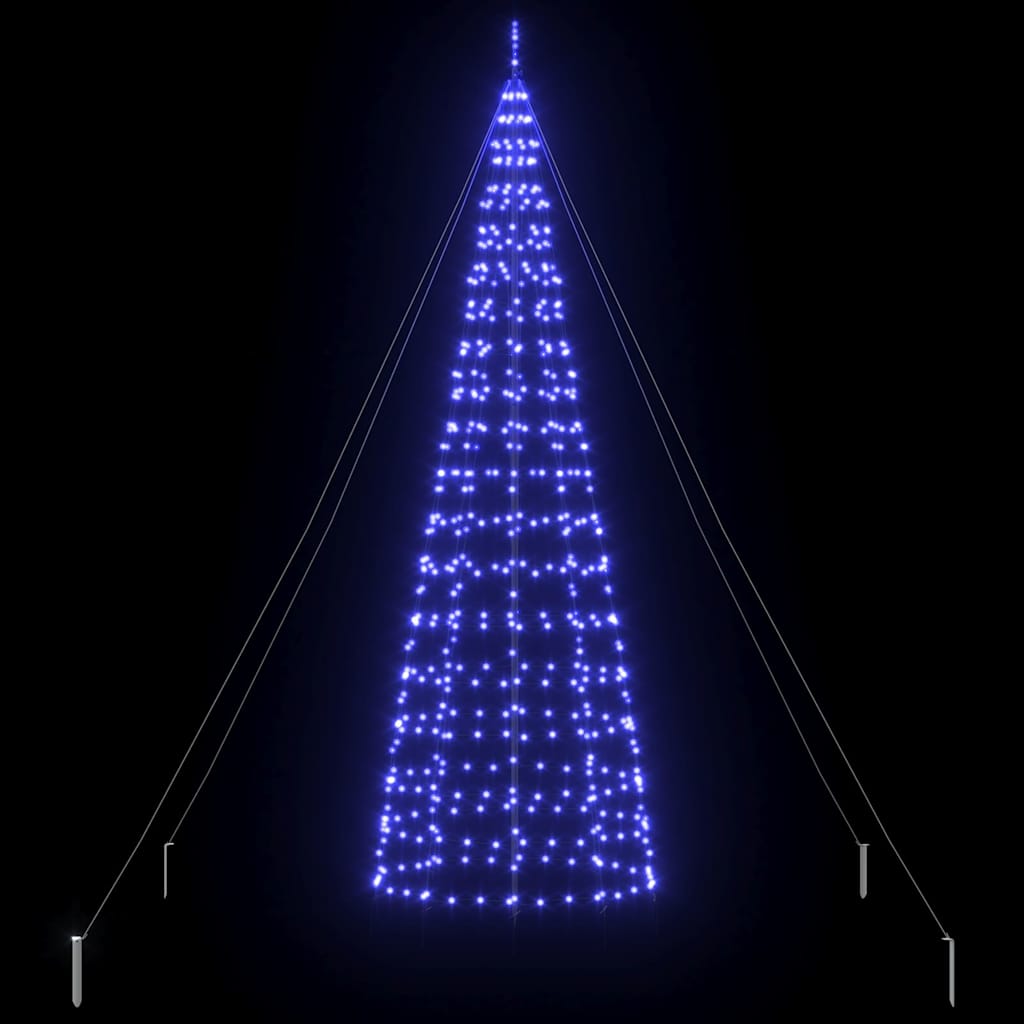 Albero di Natale LED con picchetti per il terreno Blu 400 cm