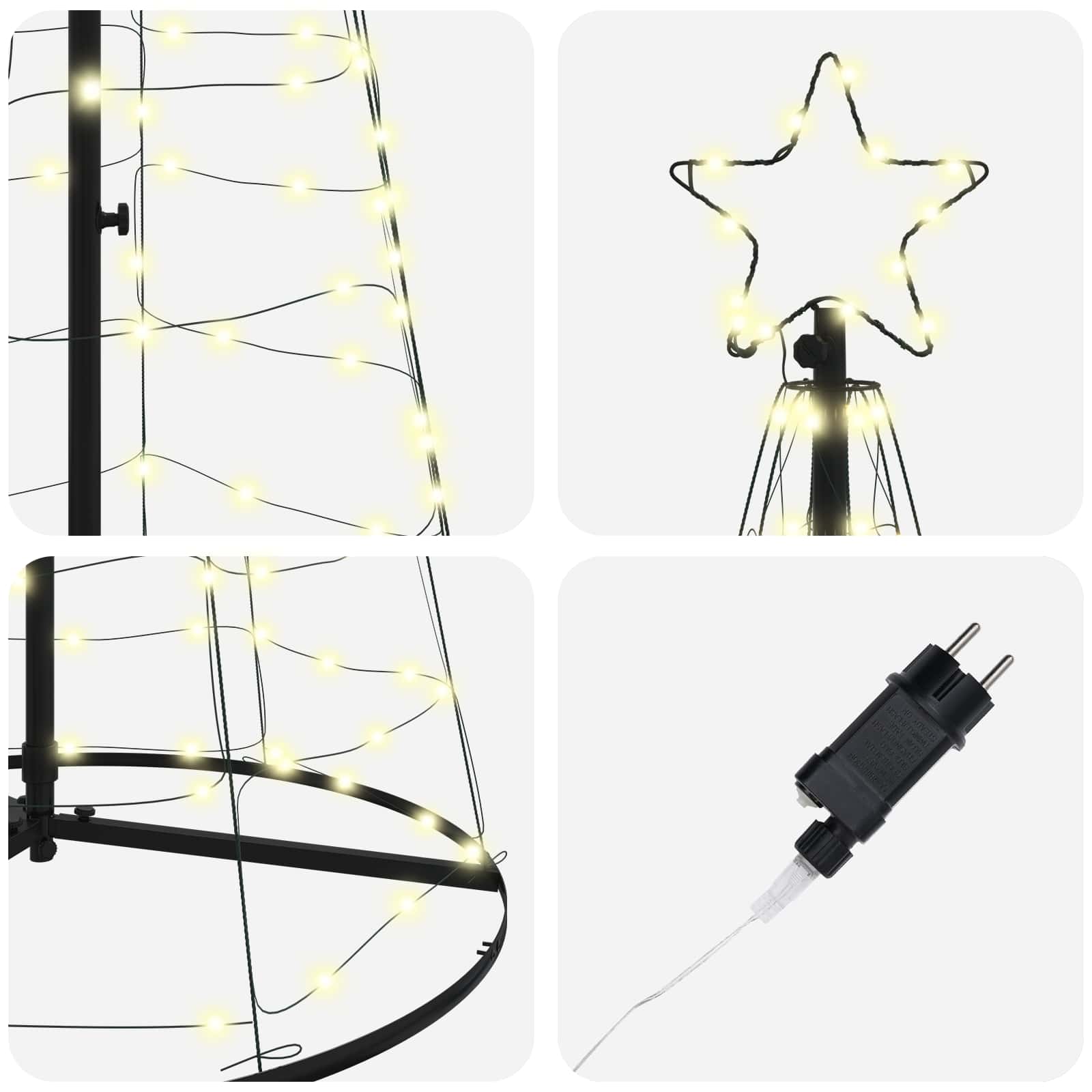 Albero di Natale LED Bianco caldo 250 cm Ferro