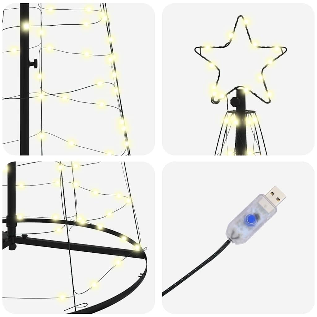 Albero di Natale LED Bianco caldo 250 cm Ferro