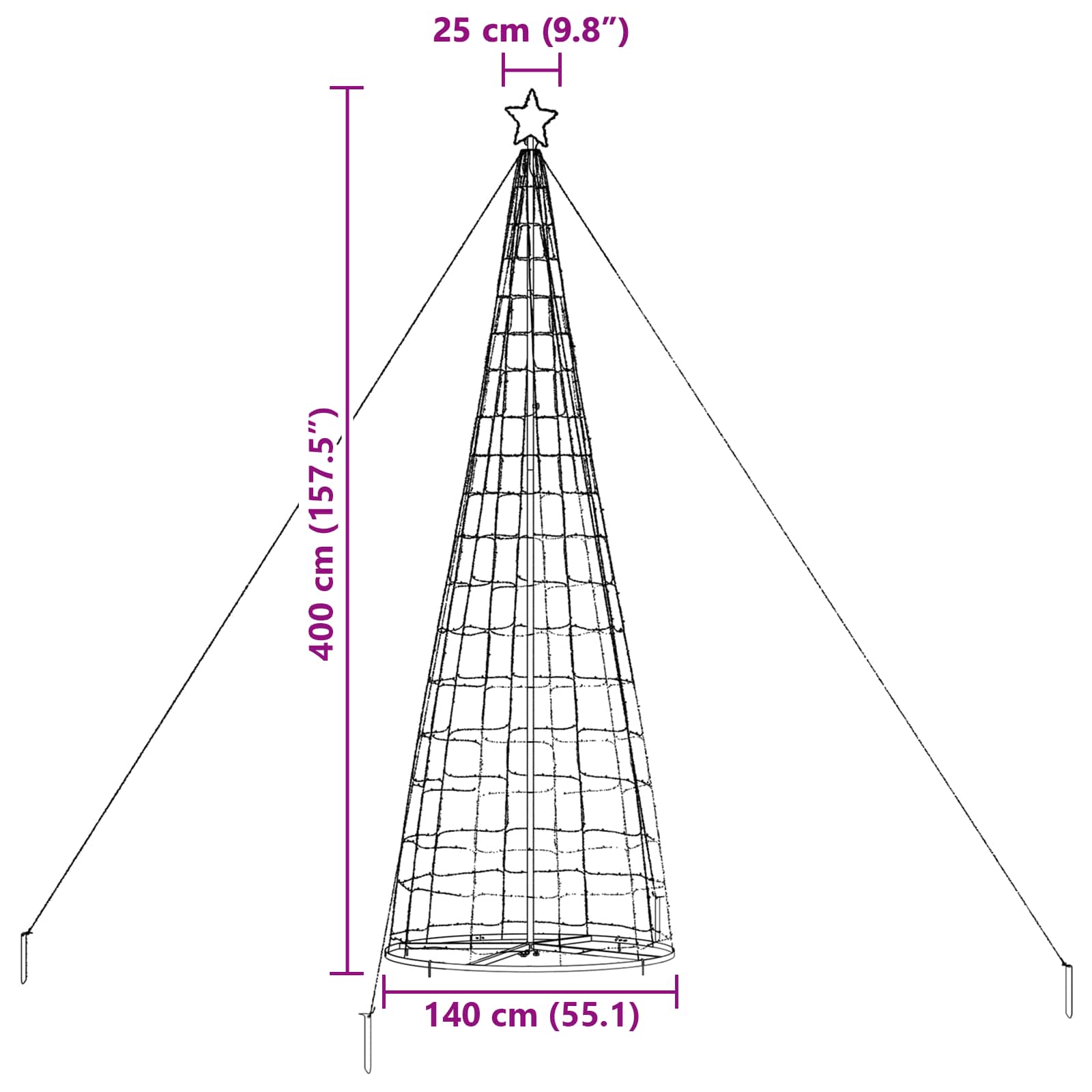 Albero di Natale LED con 800 LED Bianco freddo 400 cm Ferro