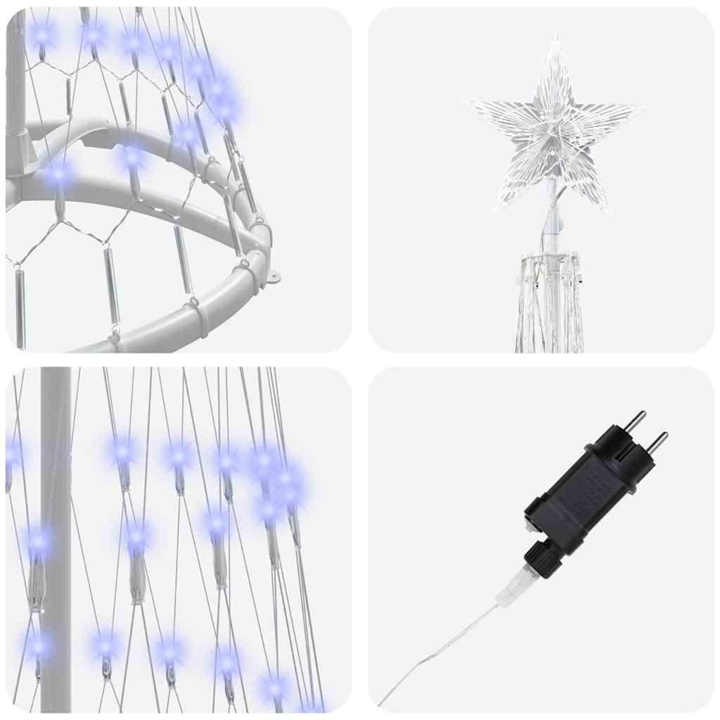 Albero di Natale LED Blu 51 x 51 x 190 cm Metallo