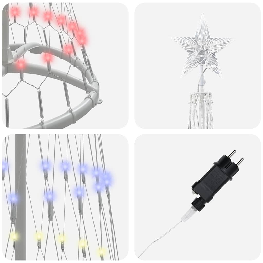 Albero di Natale LED Multicolore 51 x 51 x 190 cm Metallo