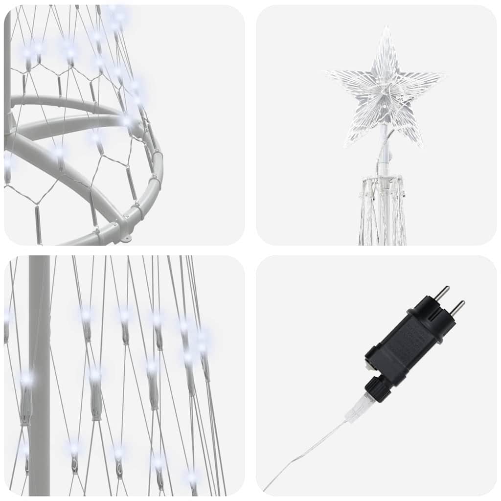 Albero di Natale LED Bianco freddo 250 cm Metallo