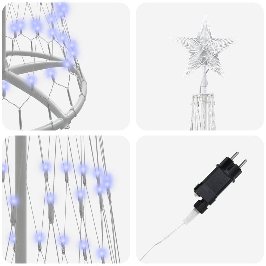 Albero di Natale LED Blu 250 cm Metallo