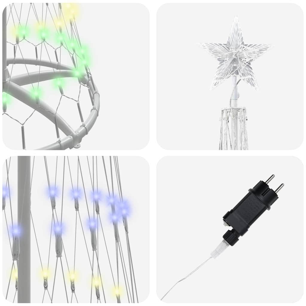 Albero di Natale LED Multicolore 250 cm Metallo