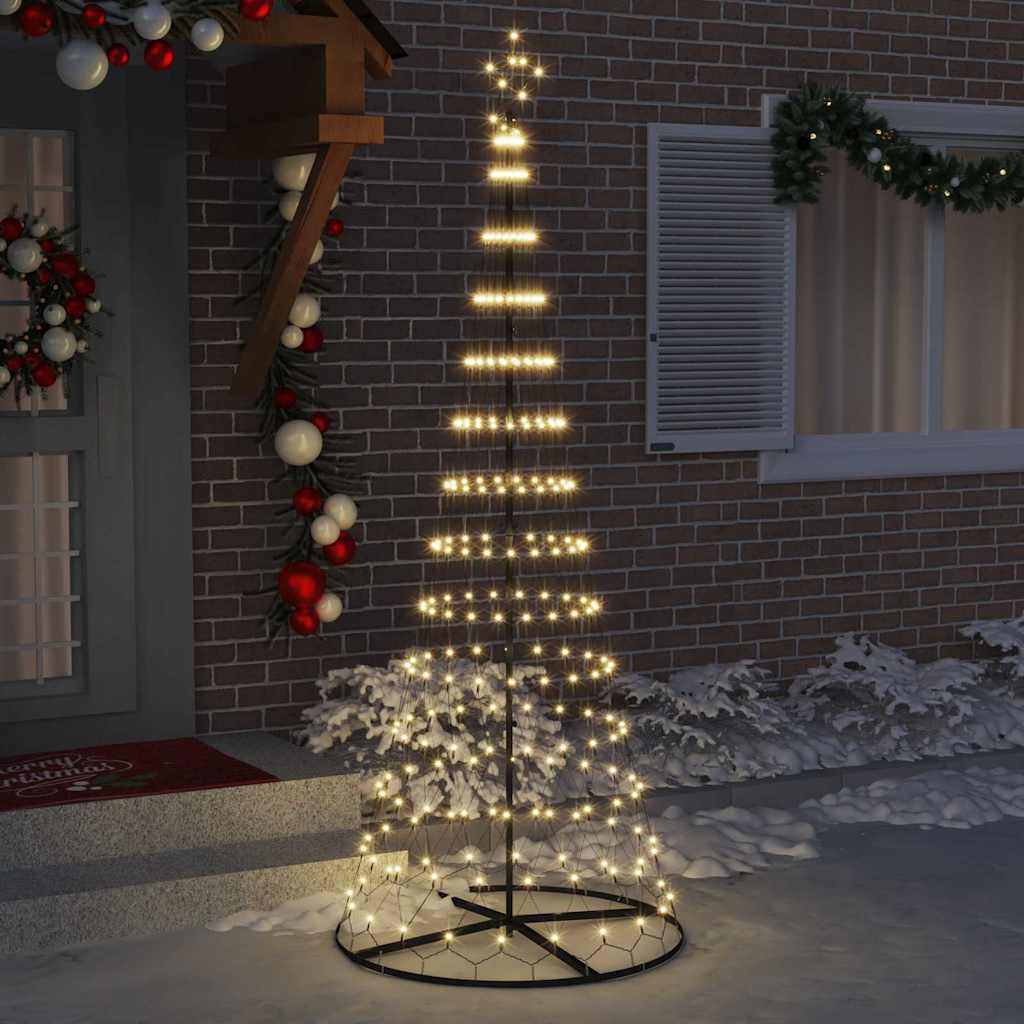 Albero di Natale LED Bianco caldo 250 cm Metallo