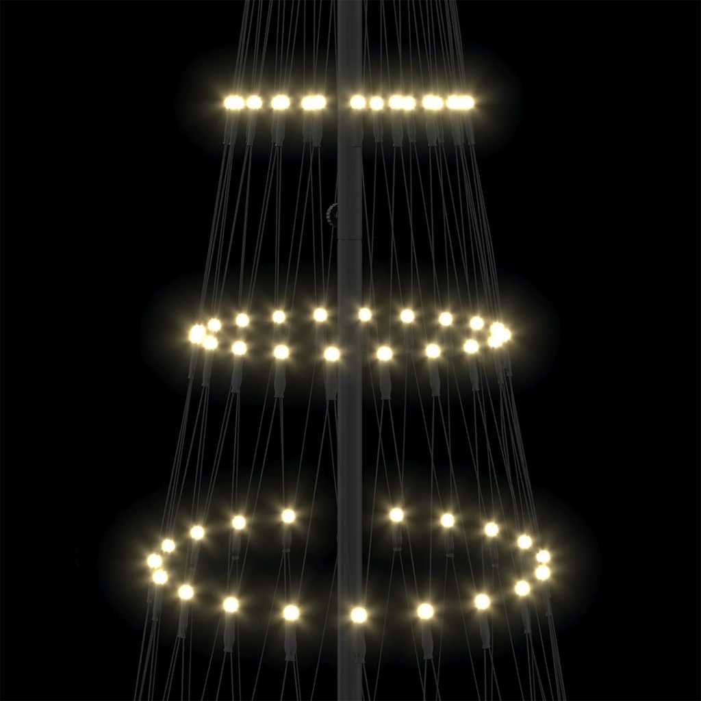 Albero di Natale LED Bianco caldo 250 cm Metallo
