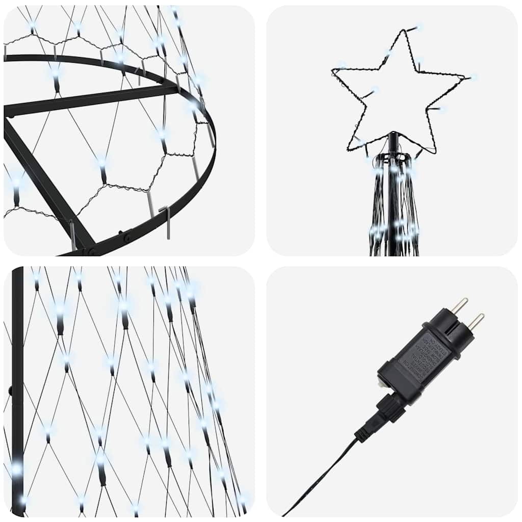 Albero di Natale LED Bianco freddo 250 cm Metallo