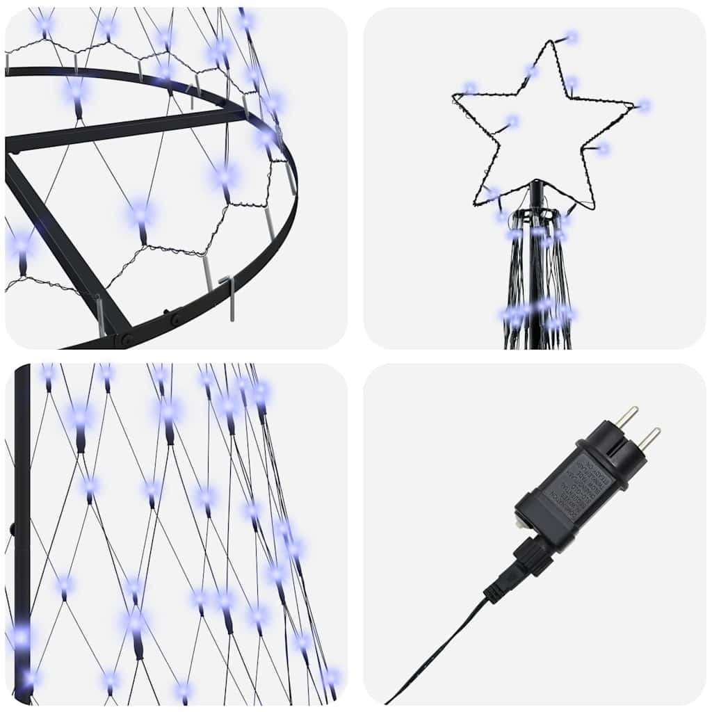 Albero di Natale LED Blu 250 cm Metallo