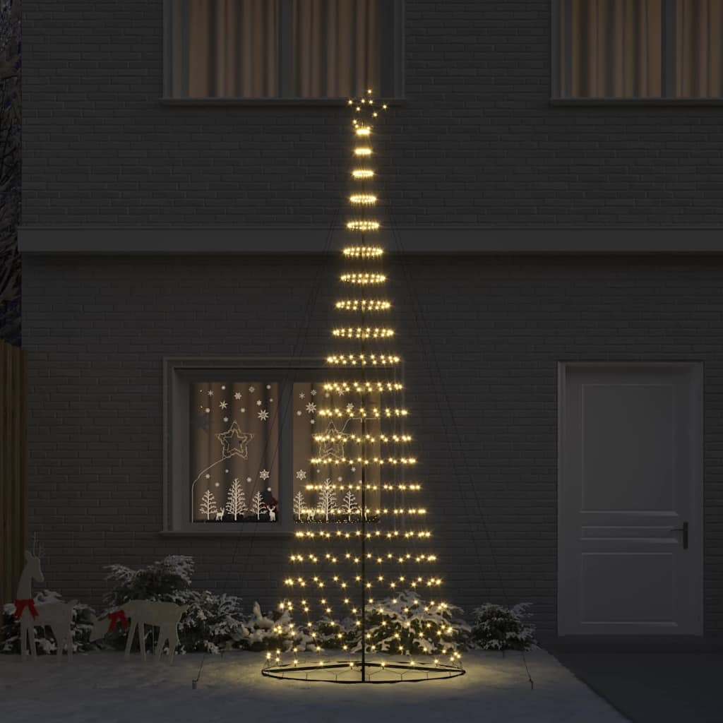 Albero di Natale LED con 455 LED Bianco caldo 399 cm Metallo
