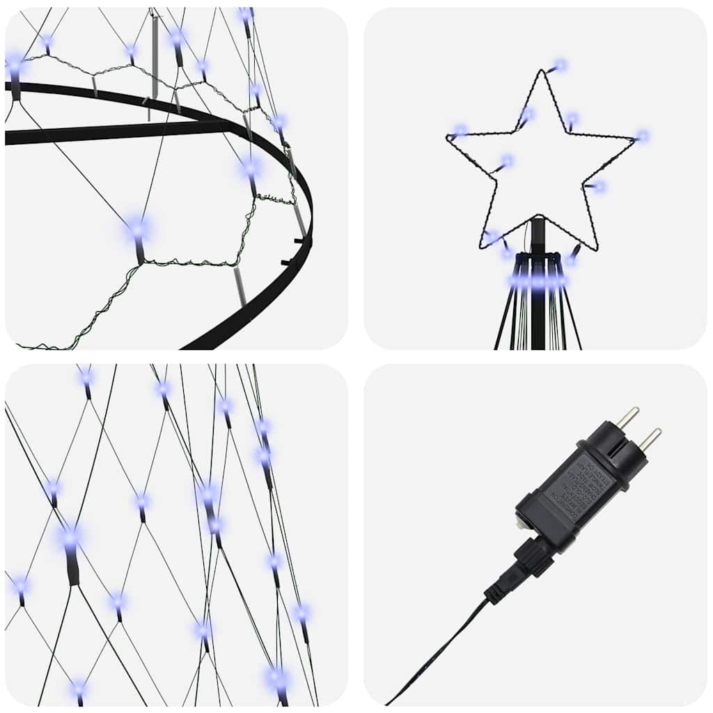 Albero di Natale LED con 455 LED Blu 399 cm Metallo