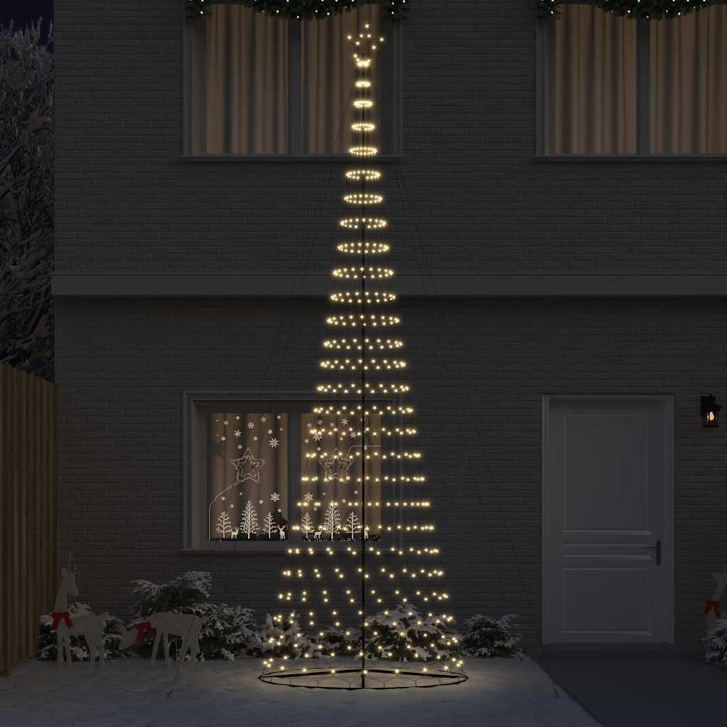 Albero di Natale LED Bianco caldo 500 cm Metallo