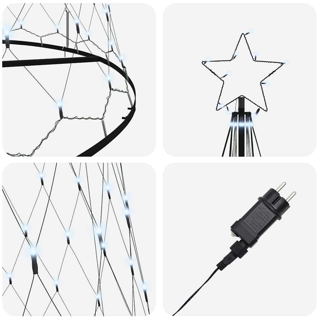 Albero di Natale LED Bianco freddo 500 cm Metallo
