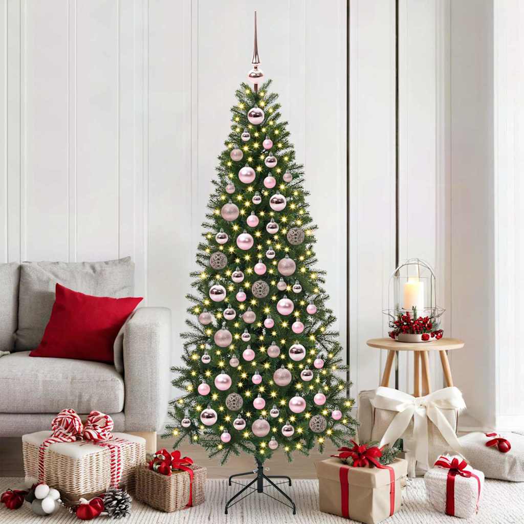Set di Palle di Natale 120 pz 300 LED Bianco caldo Ø 6 cm