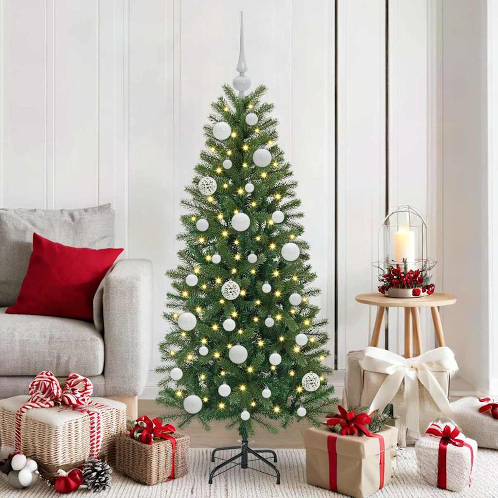 Set di Palle di Natale 61 pz 150 LED Bianco caldo Ø 6 cm