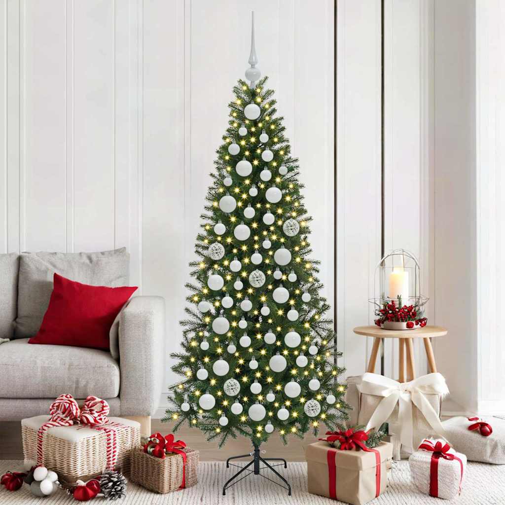 Set di Palle di Natale 120 pz 300 LED Bianco caldo Ø 6 cm