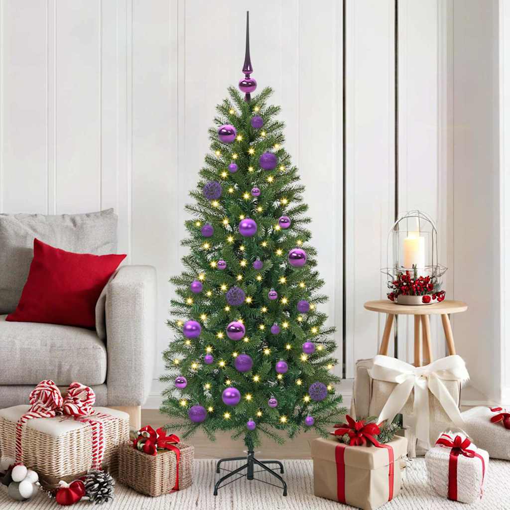 Set di Palle di Natale 61 pz 150 LED Bianco caldo Ø 6 cm