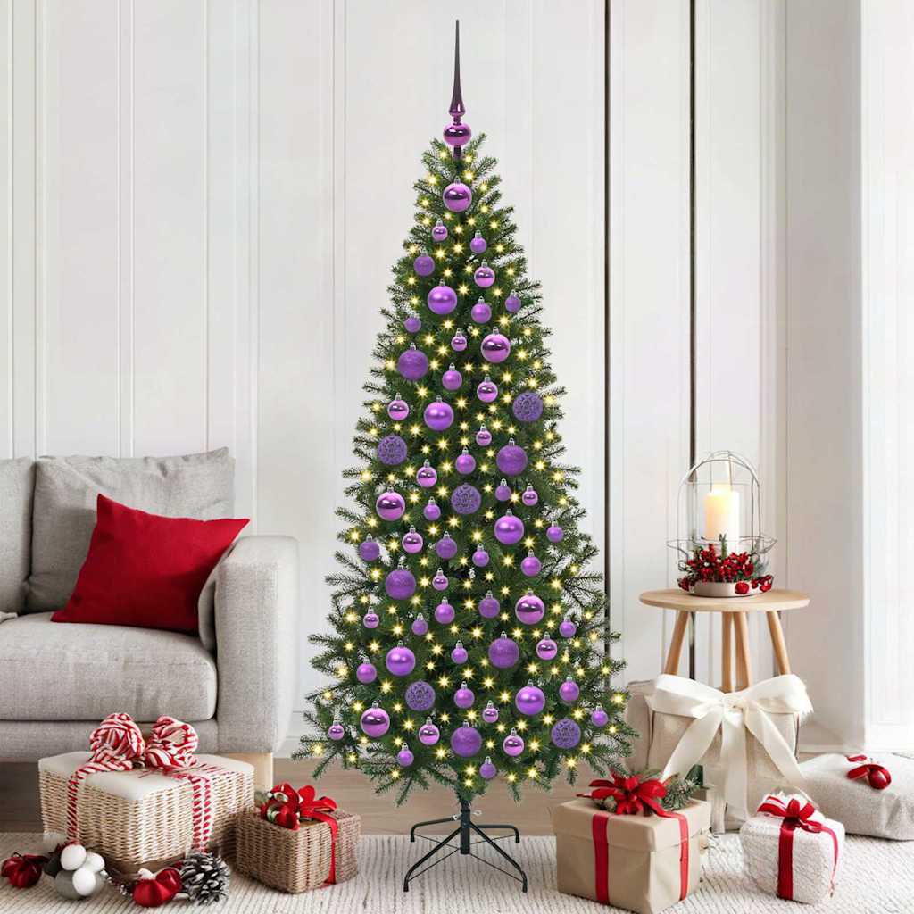 Set di Palle di Natale 120 pz 300 LED Bianco caldo Ø 6 cm