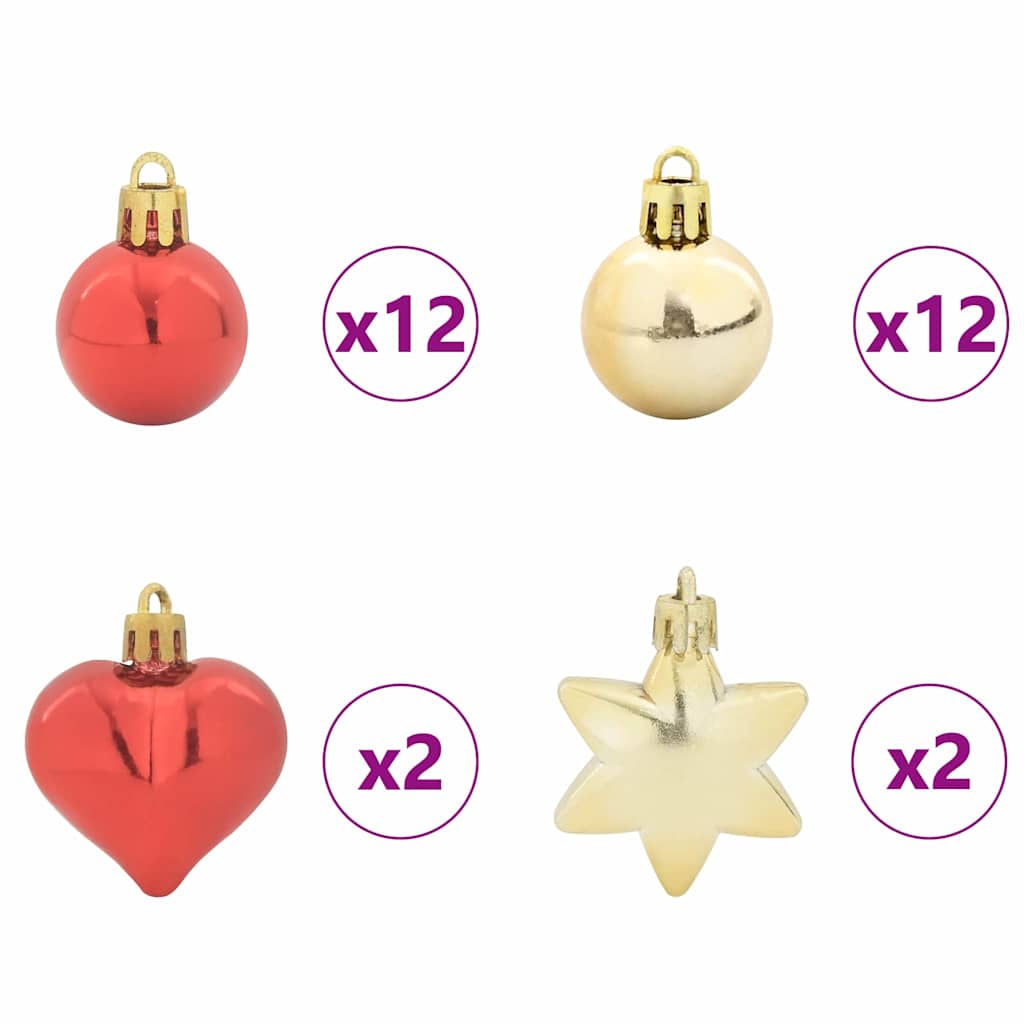 Set di Palle di Natale 40 pz Oro e Rosso Ø 6 cm Plastica
