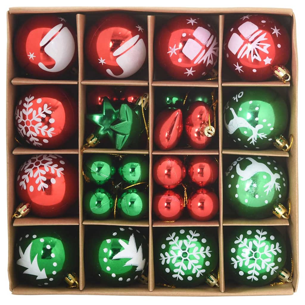 Set di Palle di Natale 40 pz Rosso e Verde Ø 6 cm Plastica
