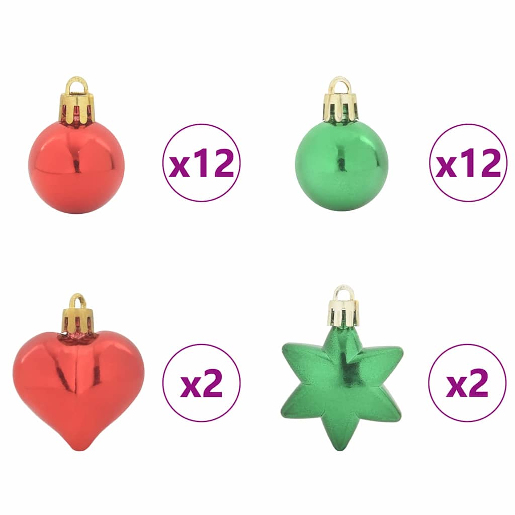 Set di Palle di Natale 40 pz Rosso e Verde Ø 6 cm Plastica
