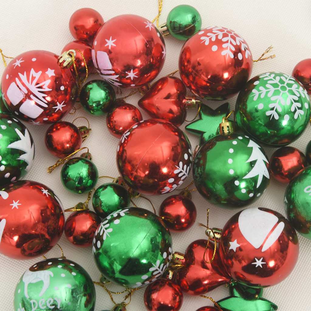 Set di Palle di Natale 40 pz Rosso e Verde Ø 6 cm Plastica