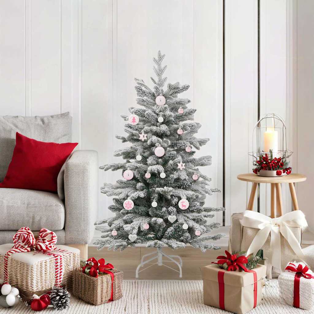 Set di Palle di Natale 40 pz Bianco e Rosa Ø 6 cm Plastica