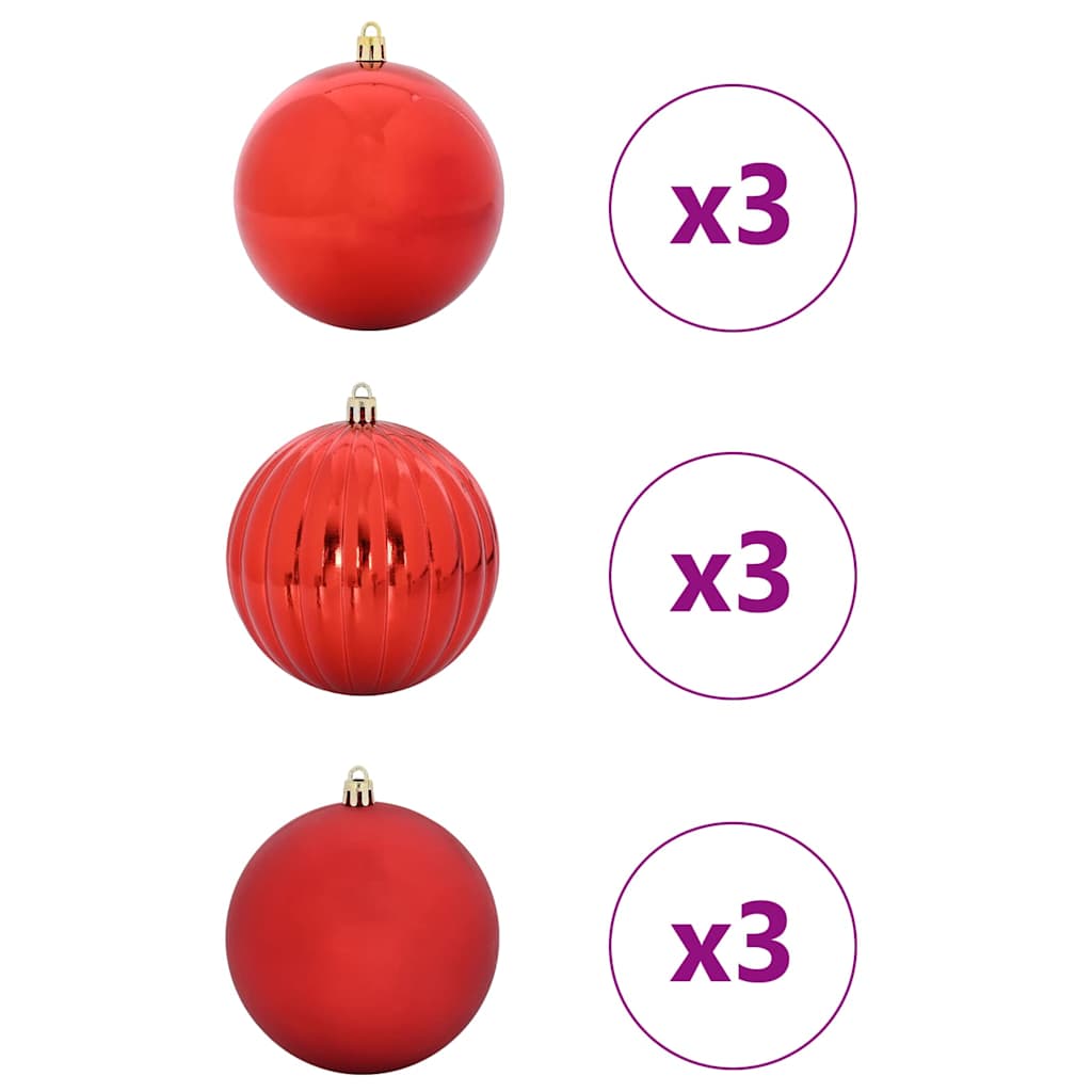 Set di palline di Natale XL 9 pz Rosso Ø 15 cm Plastica