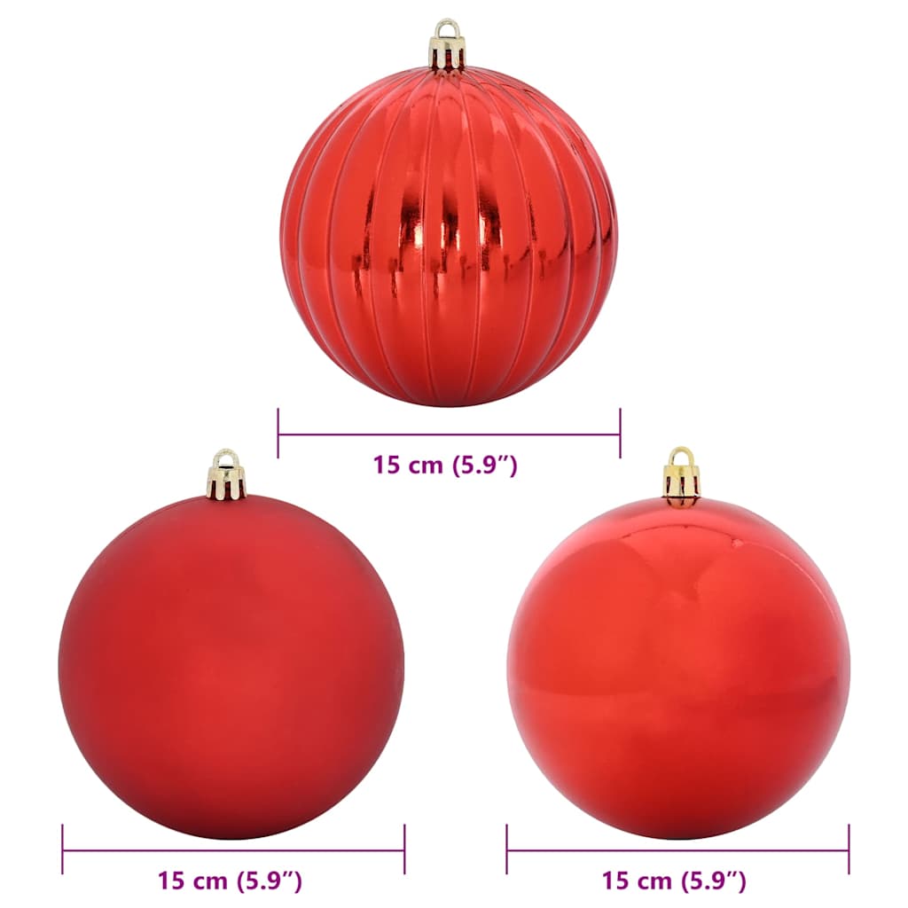 Set di palline di Natale XL 9 pz Rosso Ø 15 cm Plastica