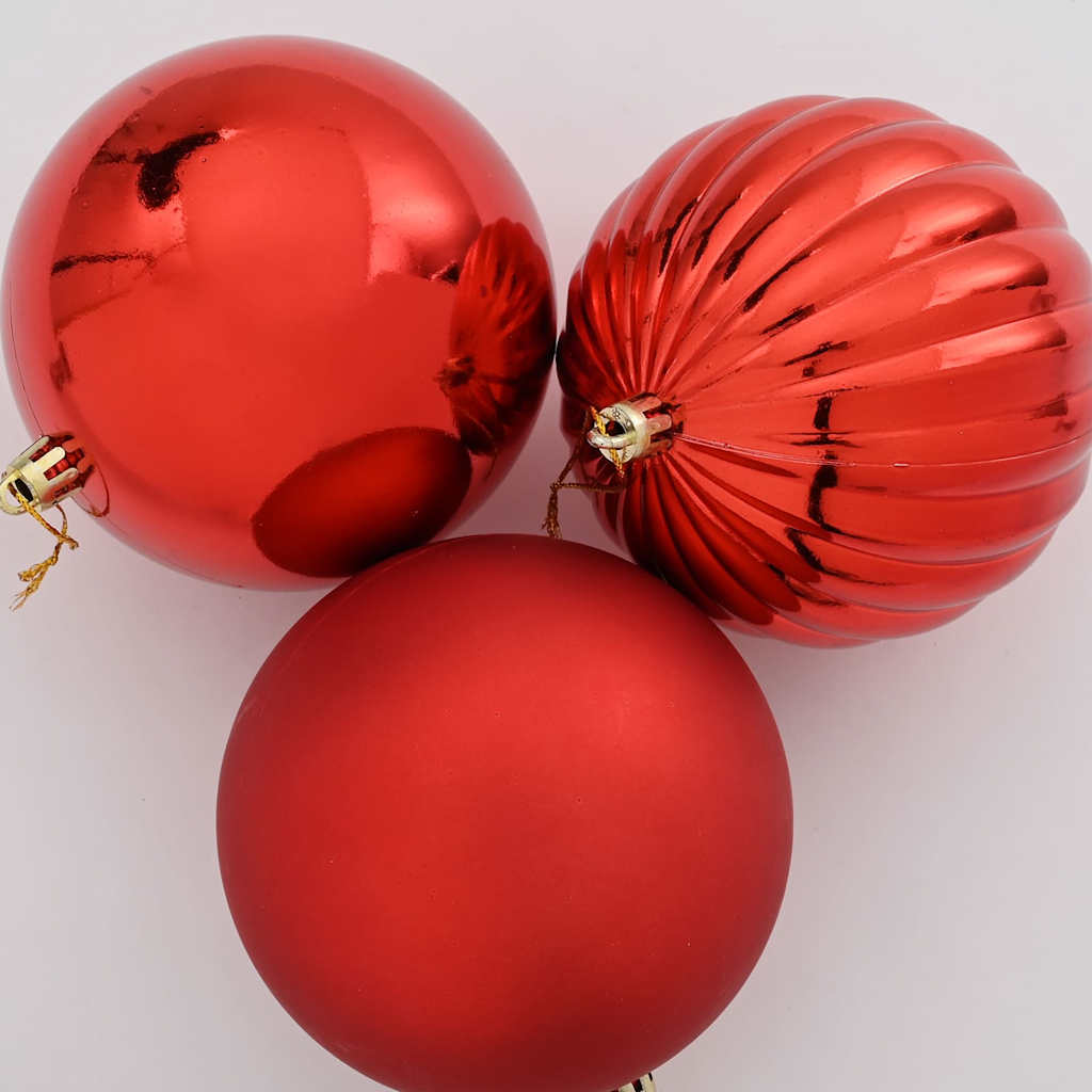Set di palline di Natale XXL 4 pz Rosso Ø 20 cm Plastica