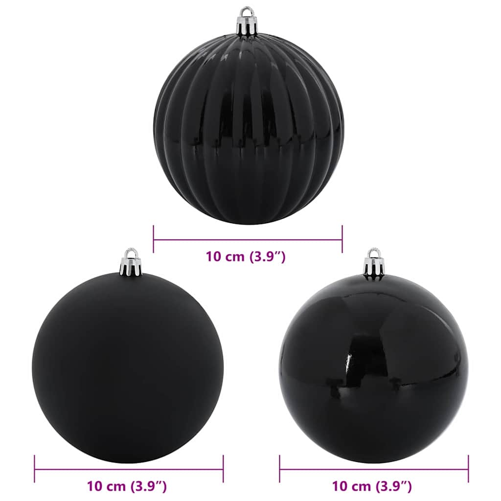 Set di palline di Natale XL 15 pz Nero Ø 10 cm Plastica