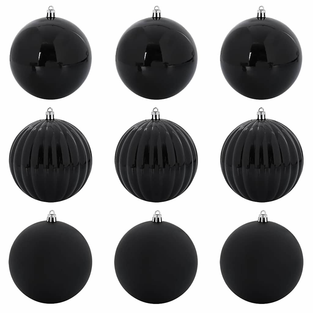 Set di palline di Natale XL 9 pz Nero Ø 15 cm Plastica