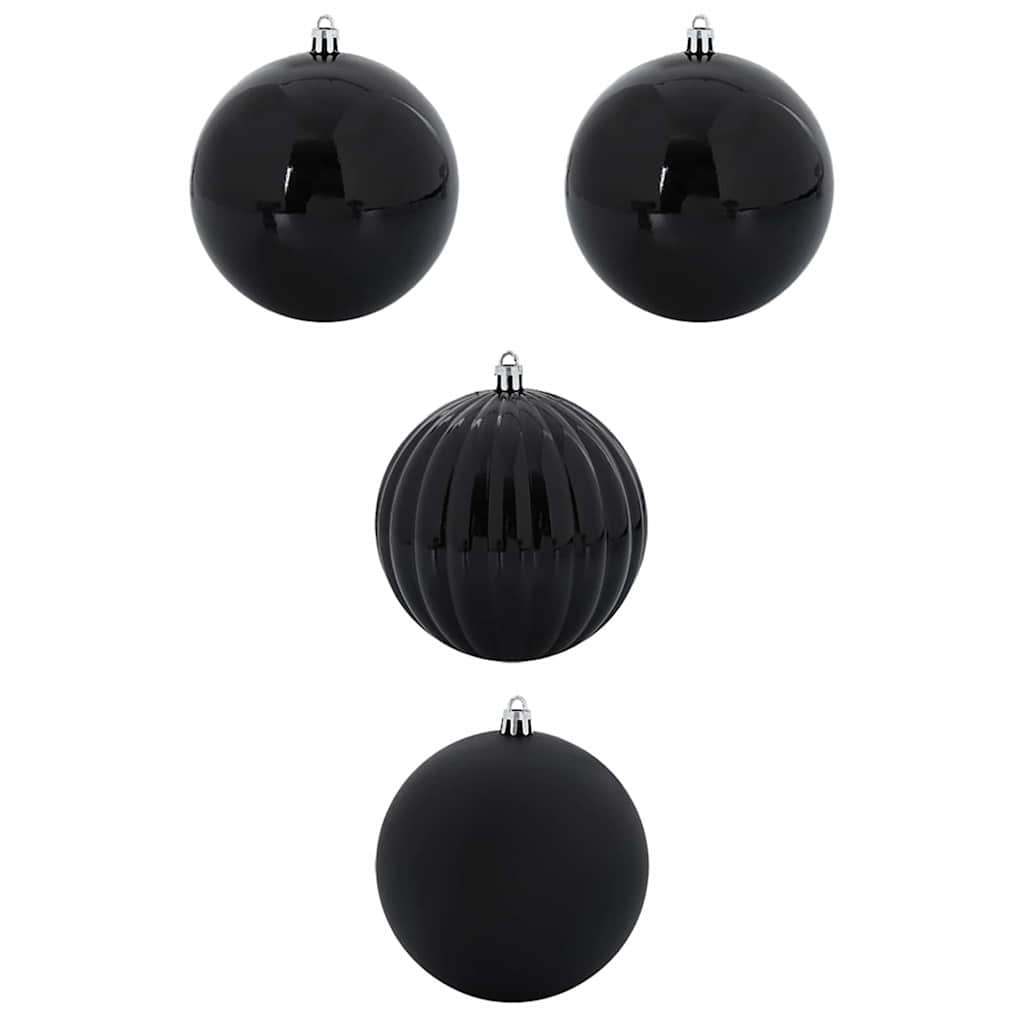 Set di palline di Natale XXL 4 pz Nero Ø 20 cm Plastica