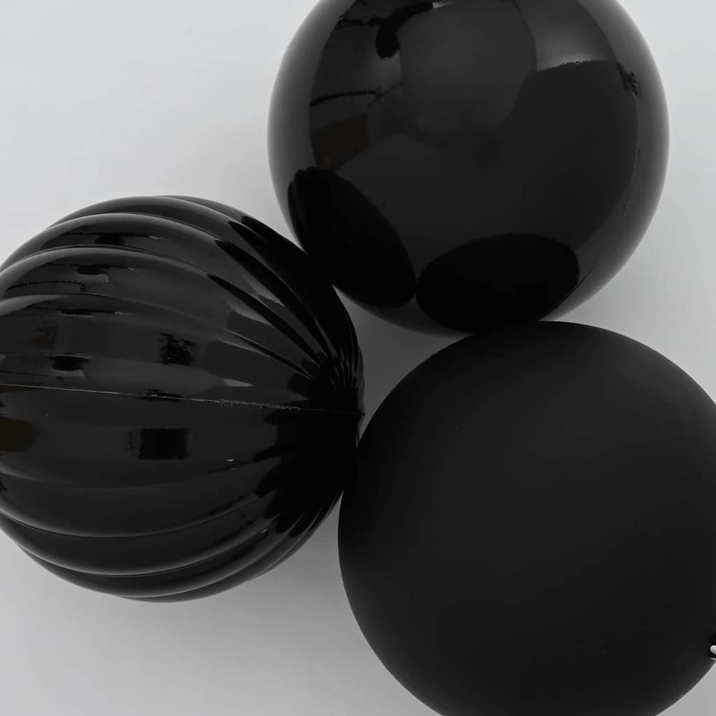 Set di palline di Natale XXL 4 pz Nero Ø 20 cm Plastica