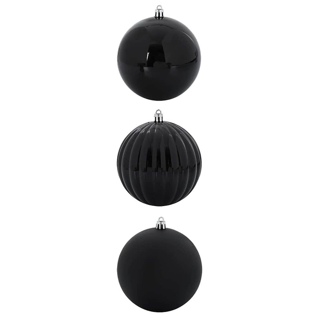 Set di palline di Natale XXL 3 pz Nero Ø 25 cm Plastica