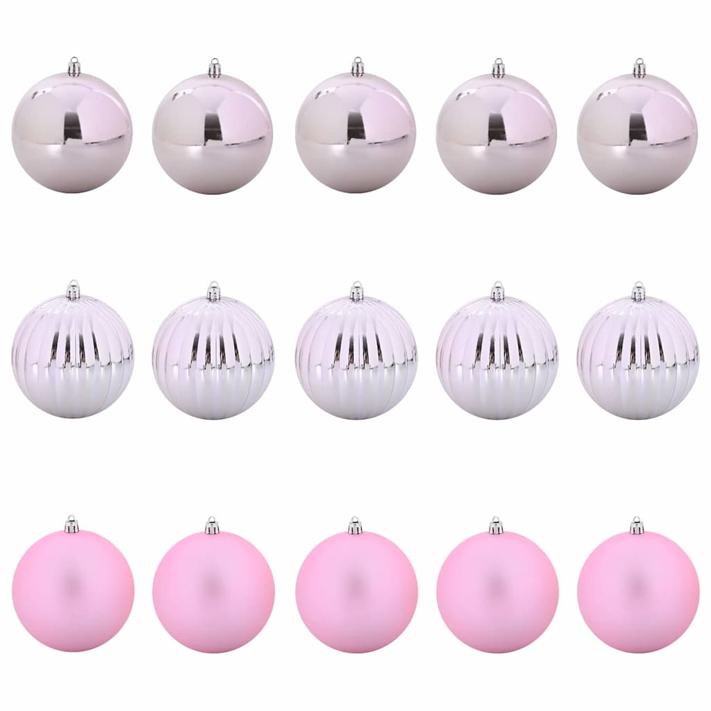 Set di palline di Natale XL 15 pz Rosa Ø 10 cm Plastica