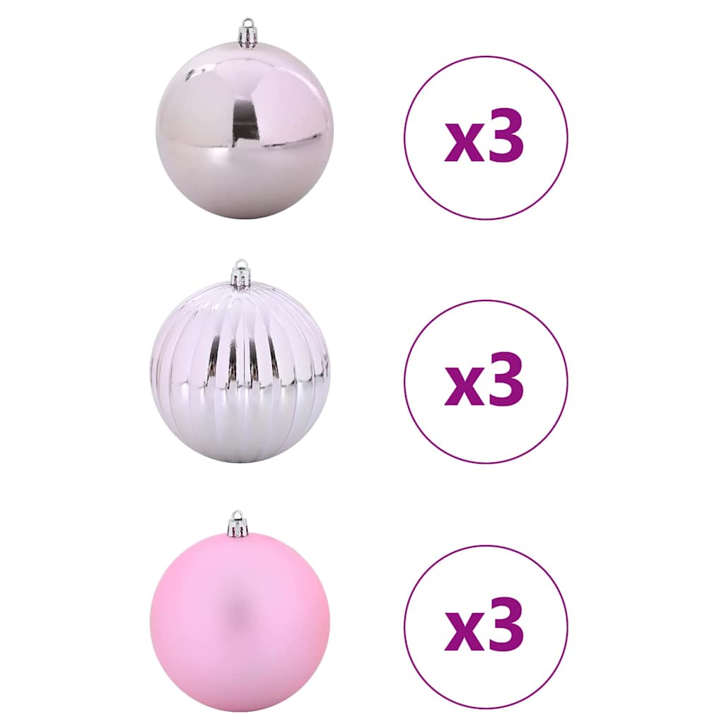 Set di palline di Natale XL 9 pz Rosa Ø 15 cm Plastica