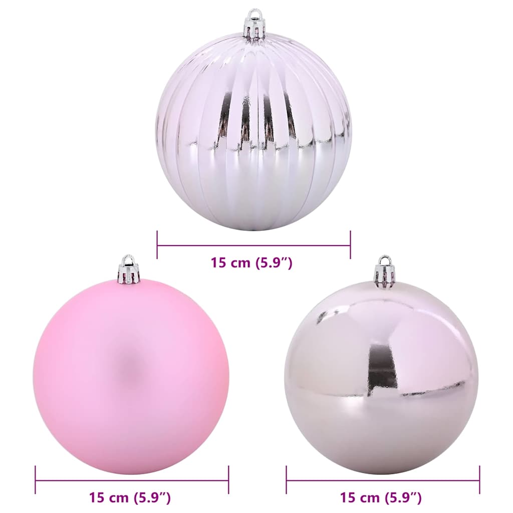Set di palline di Natale XL 9 pz Rosa Ø 15 cm Plastica