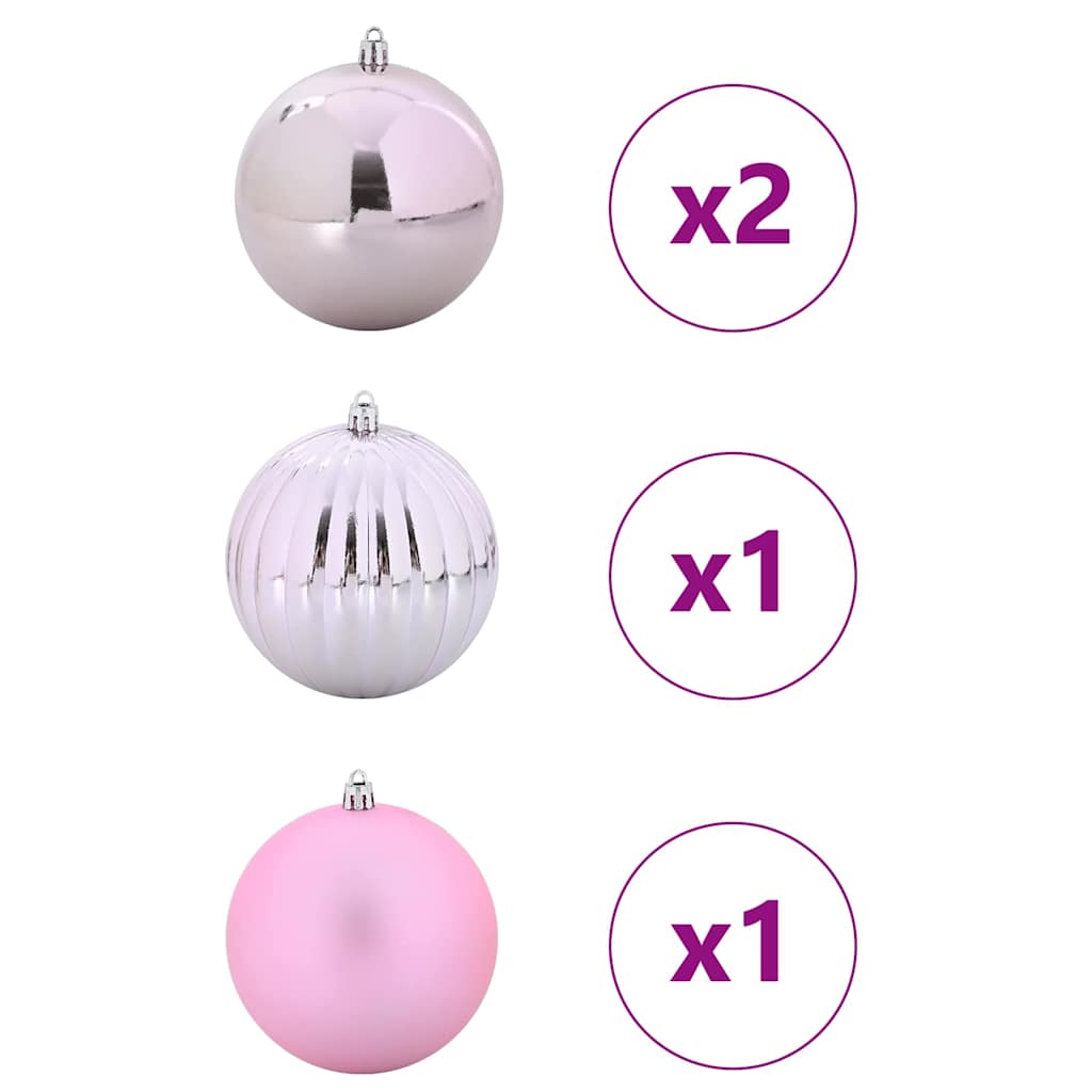 Set di palline di Natale XXL 4 pz Rosa Ø 20 cm Plastica