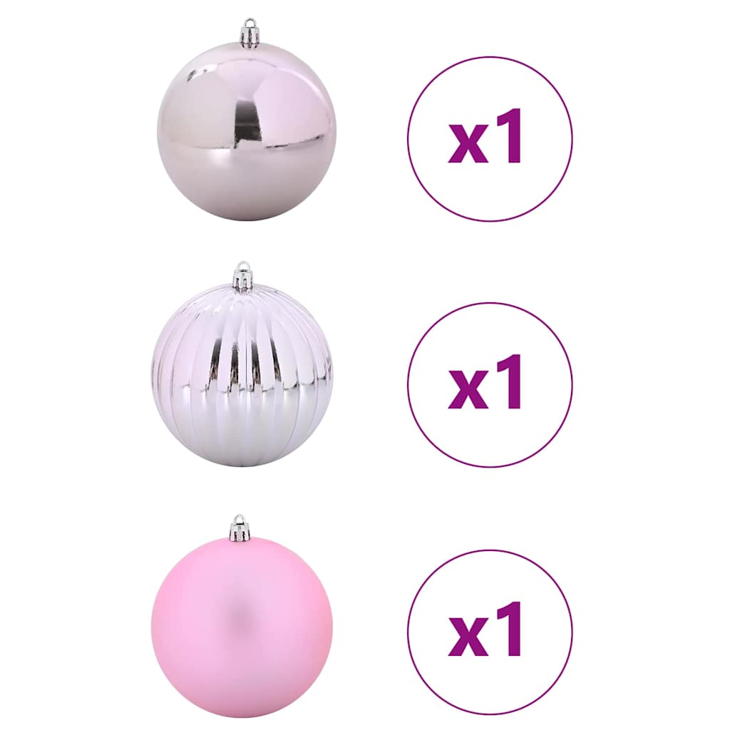 Set di palline di Natale XXL 3 pz Rosa Ø 25 cm Plastica