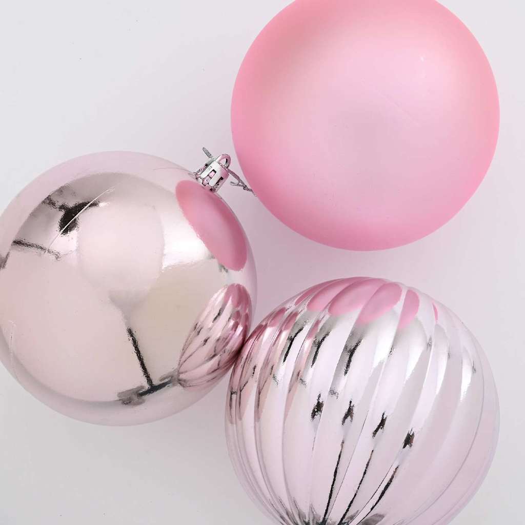 Set di palline di Natale XXL 3 pz Rosa Ø 25 cm Plastica