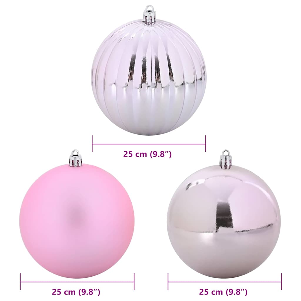 Set di palline di Natale XXL 3 pz Rosa Ø 25 cm Plastica