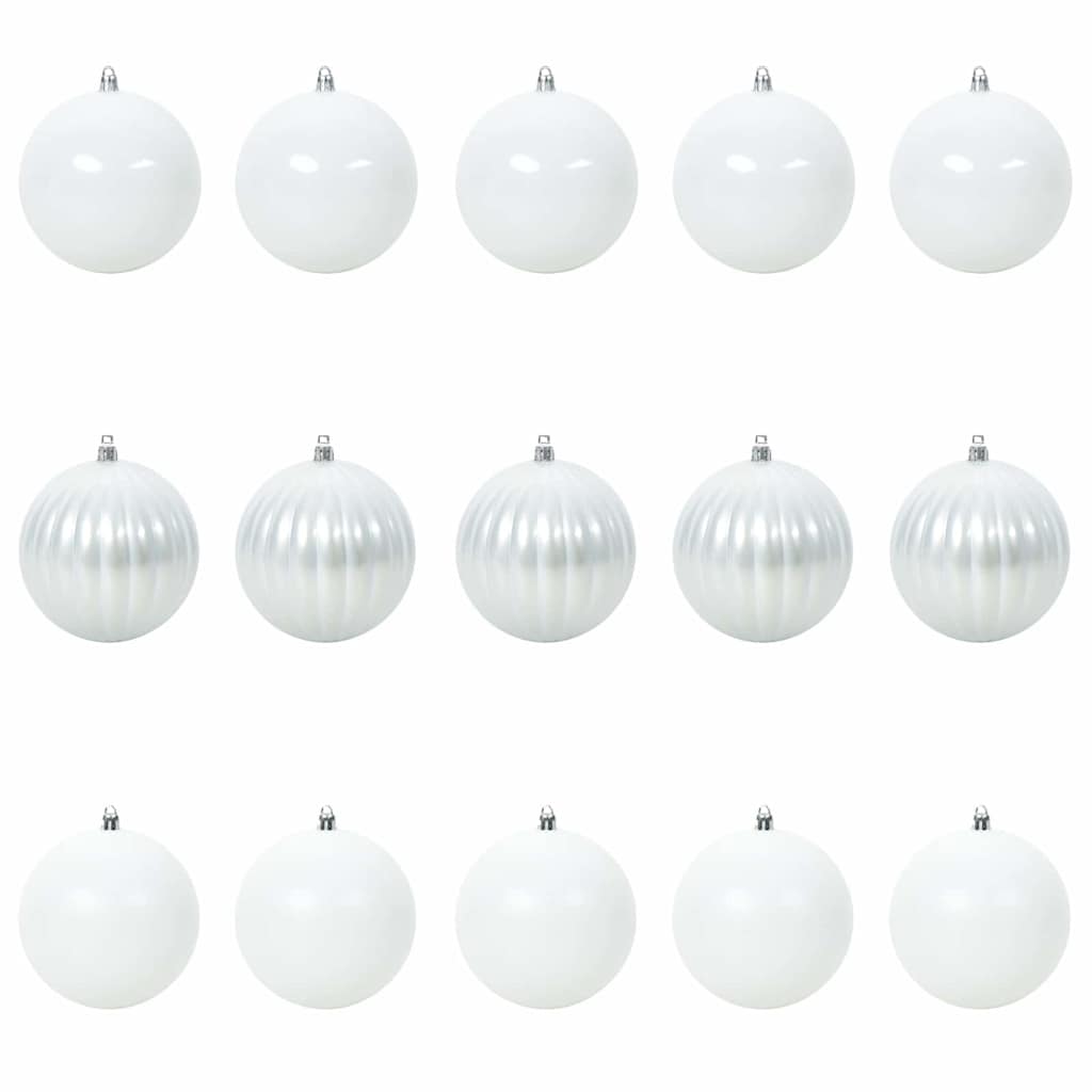 Set di palline di Natale XL 15 pz Bianco Ø 10 cm Plastica