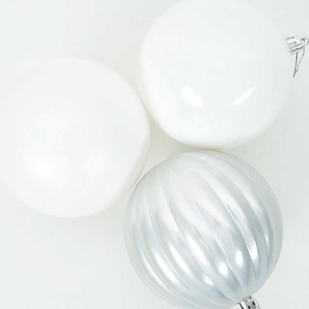 Set di palline di Natale XL 15 pz Bianco Ø 10 cm Plastica