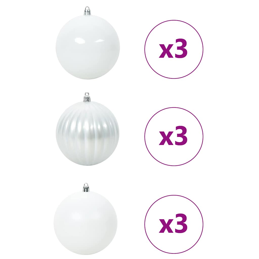 Set di palline di Natale XL 9 pz Bianco Ø 15 cm Plastica