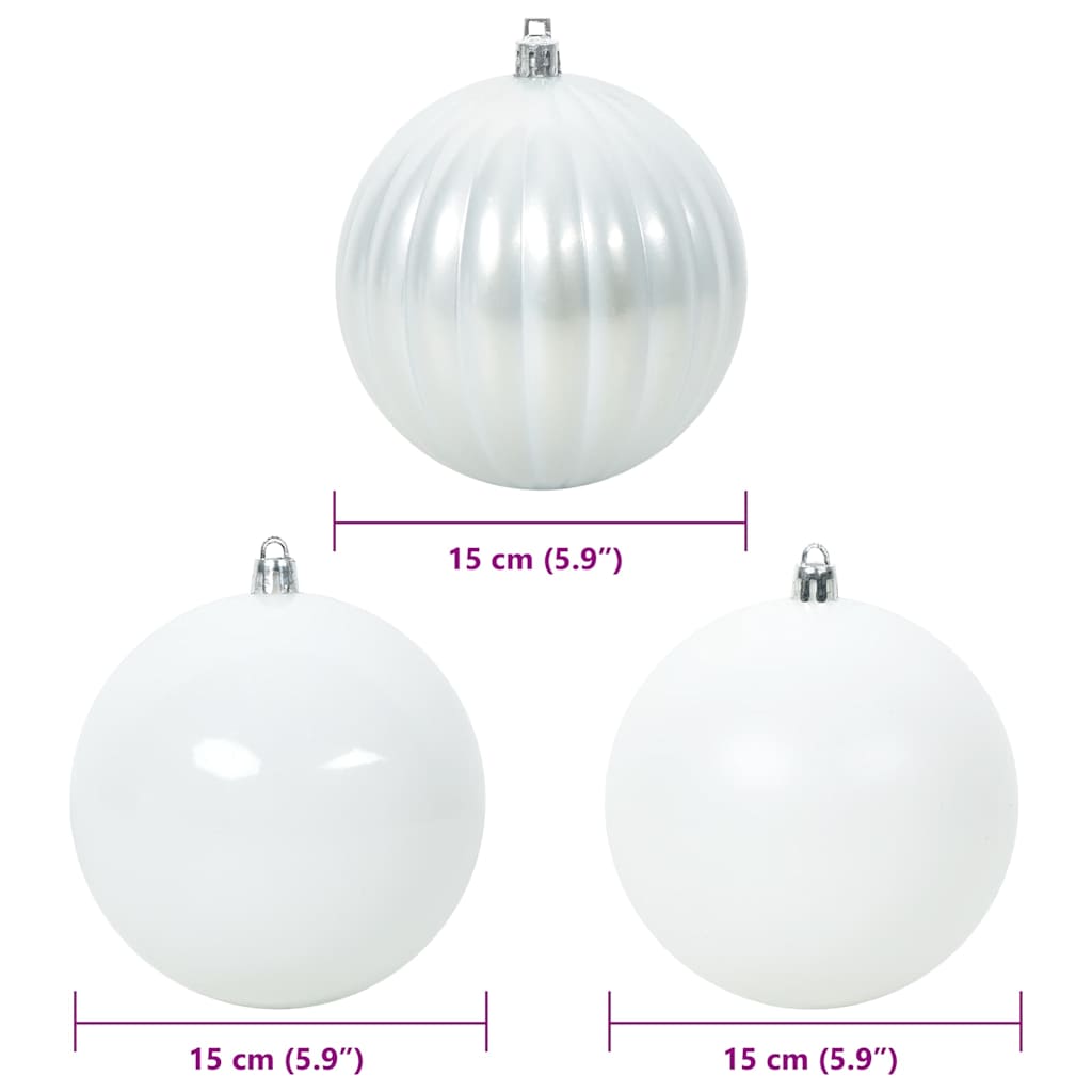 Set di palline di Natale XL 9 pz Bianco Ø 15 cm Plastica