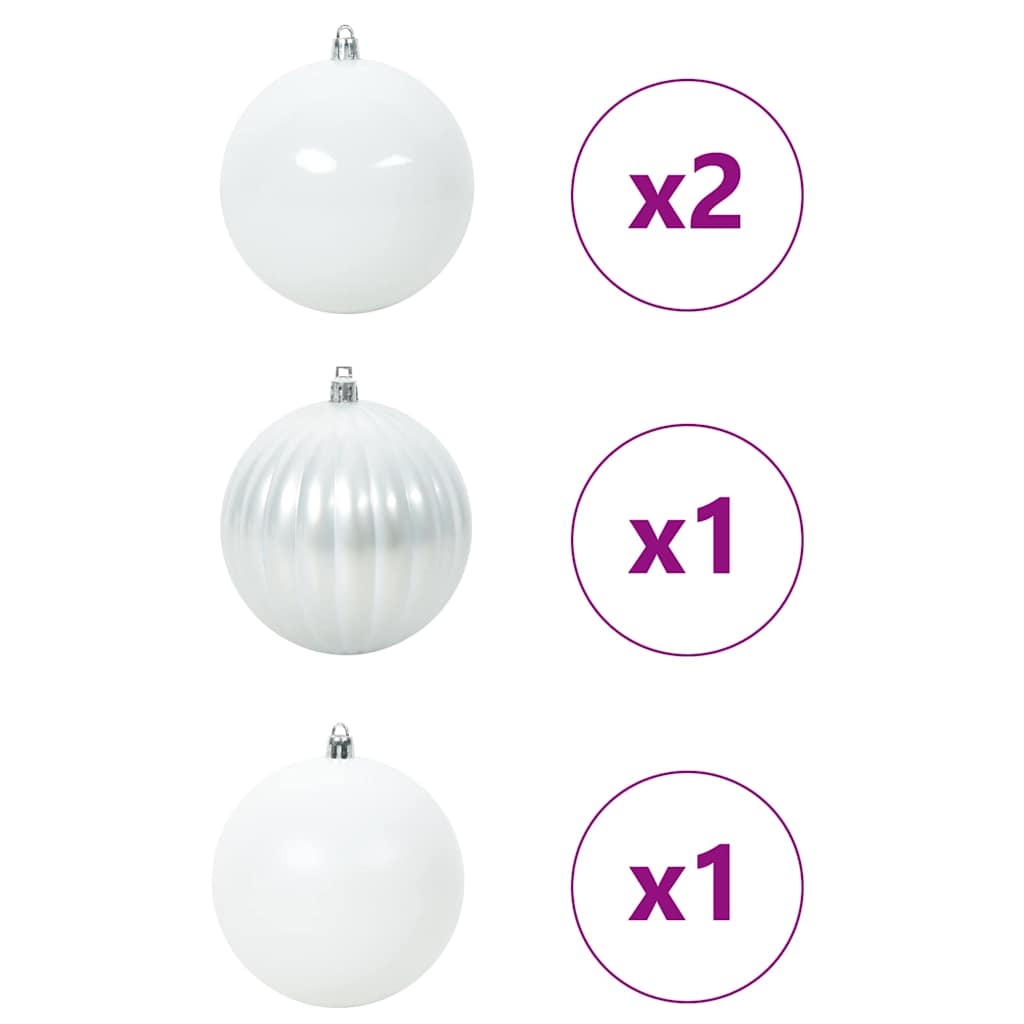 Set di palline di Natale XXL 4 pz Bianco Ø 20 cm Plastica